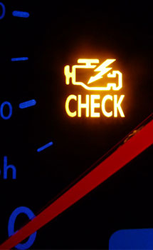 check engine light on car dashboard